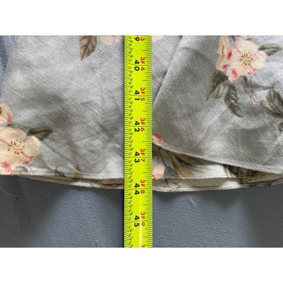 Adrianna Papell Linen Blend Dress 8 Floral V-Neck Resort Coastal Resort Summer - Picture 3 of 9